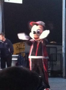 it really helps with moral to have a giant mouse cheer for you